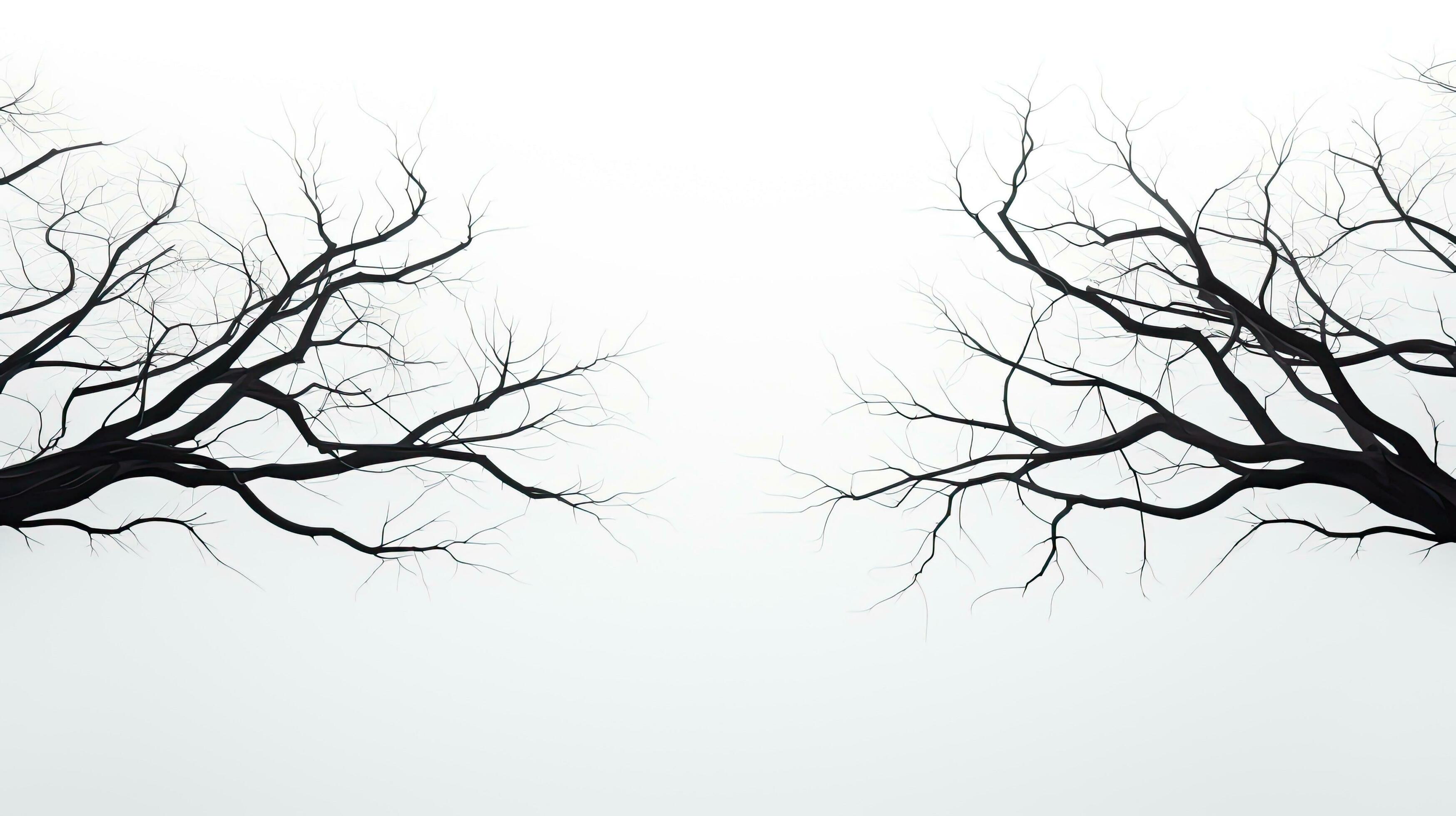 Outline of tree branches on a white backdrop 27103755 Stock Photo at