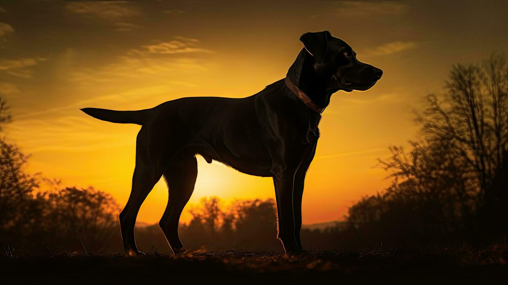 Silhouette of a canine photo