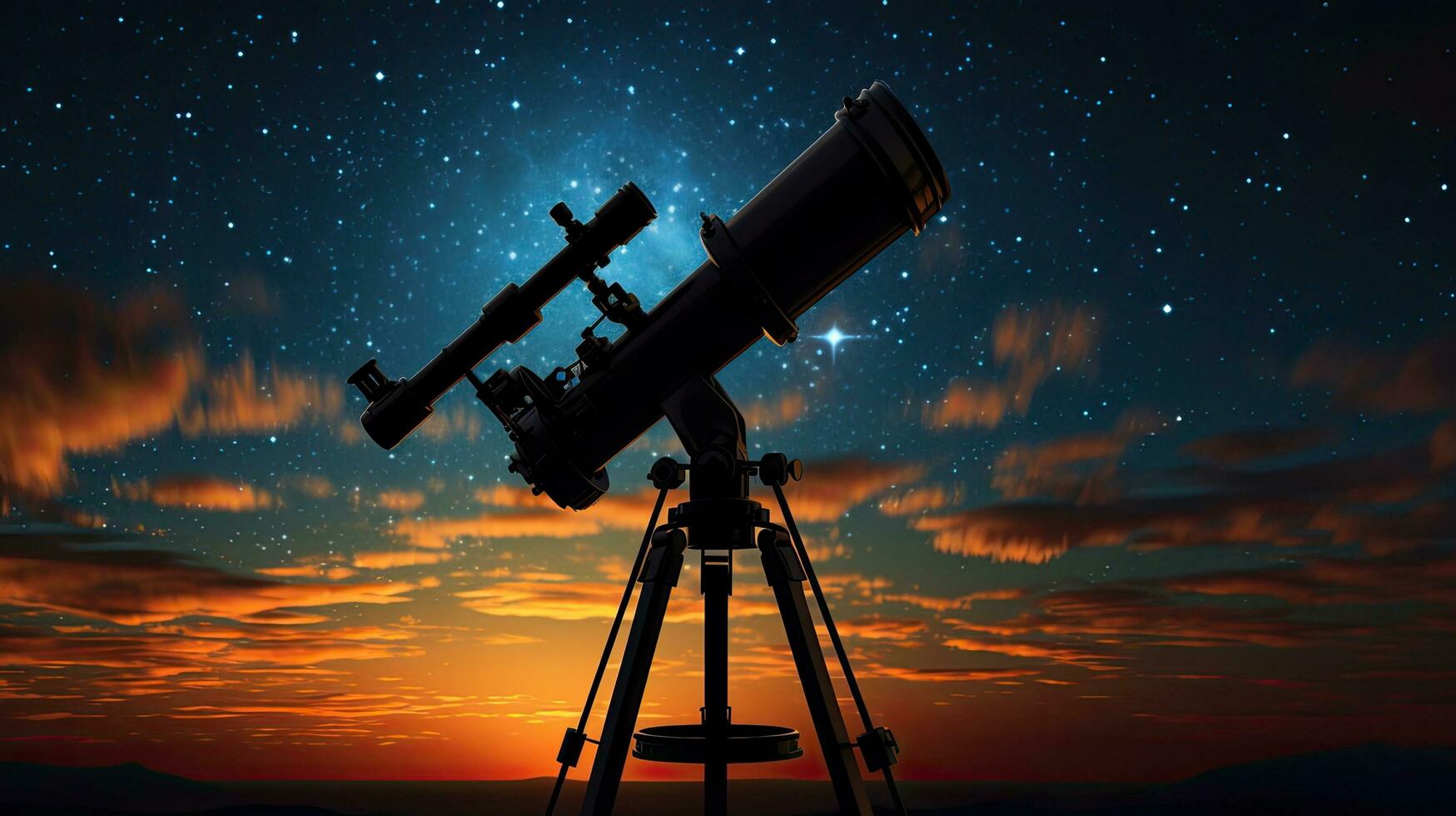 Twilight sky astronomy telescope silhouette photo