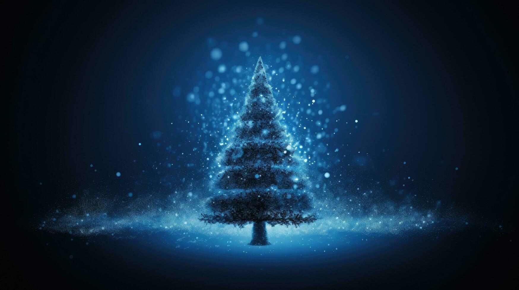 Blue Christmas tree without specific design photo