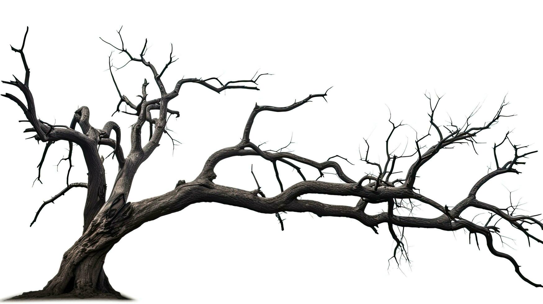 Isolated dead tree on white background photo