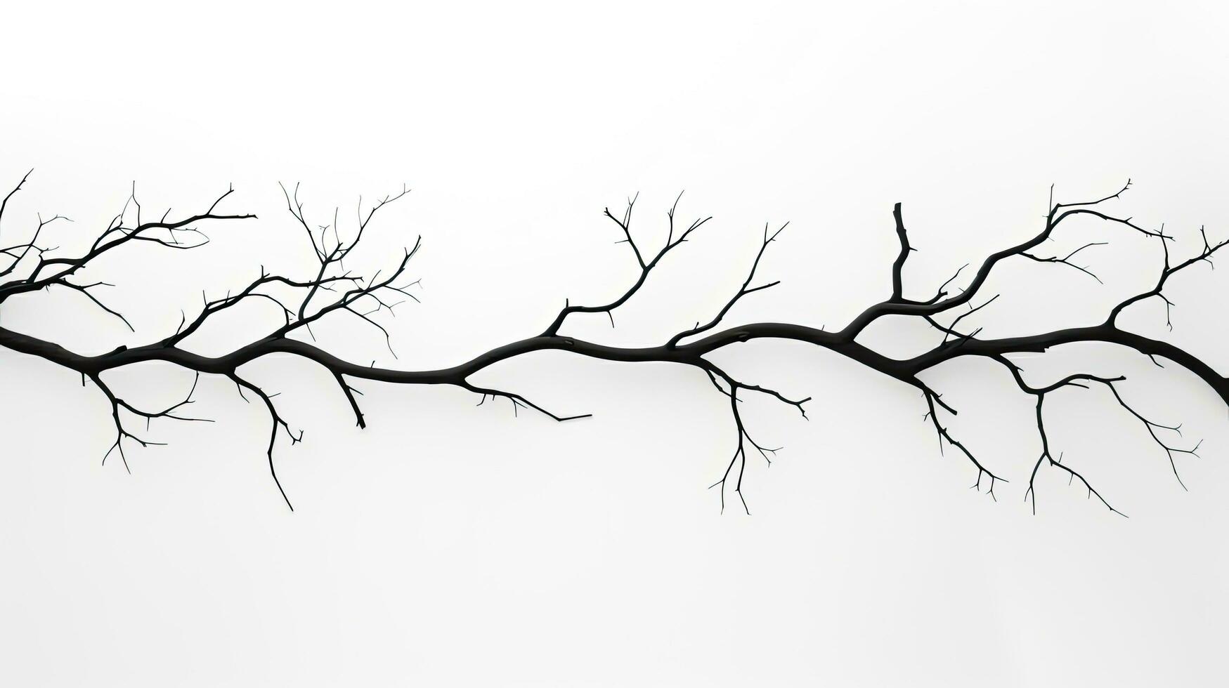 Outline of tree branches on a white backdrop photo