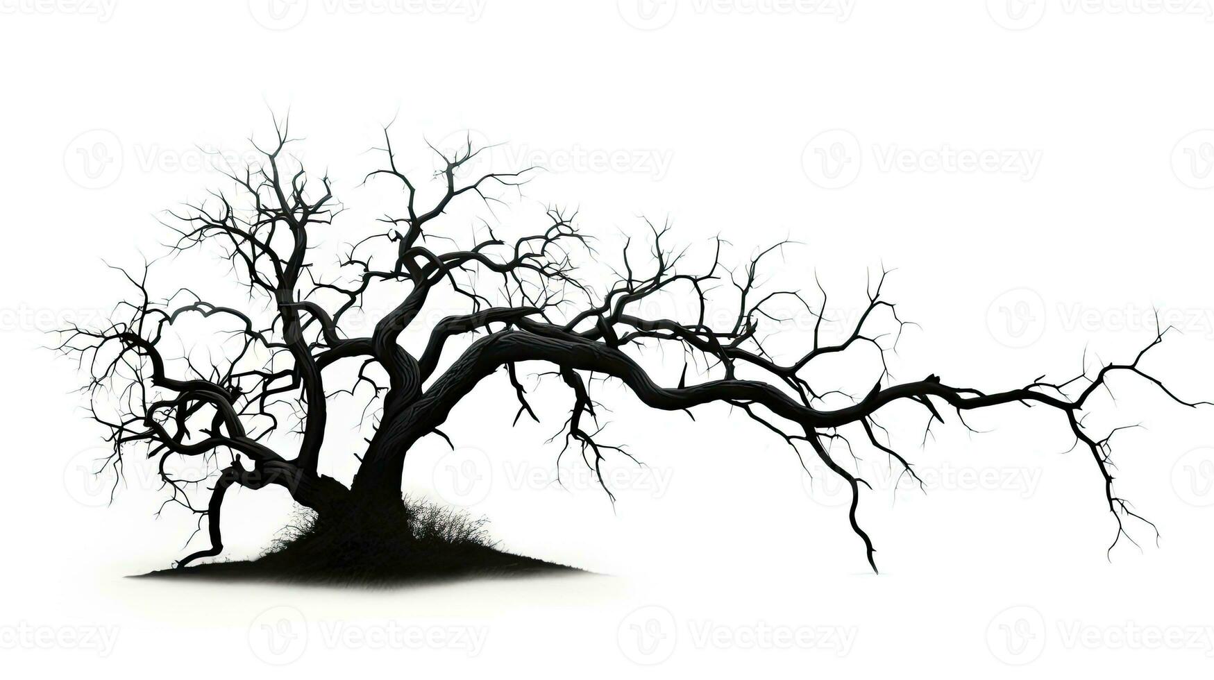 Isolated dead tree on white background photo