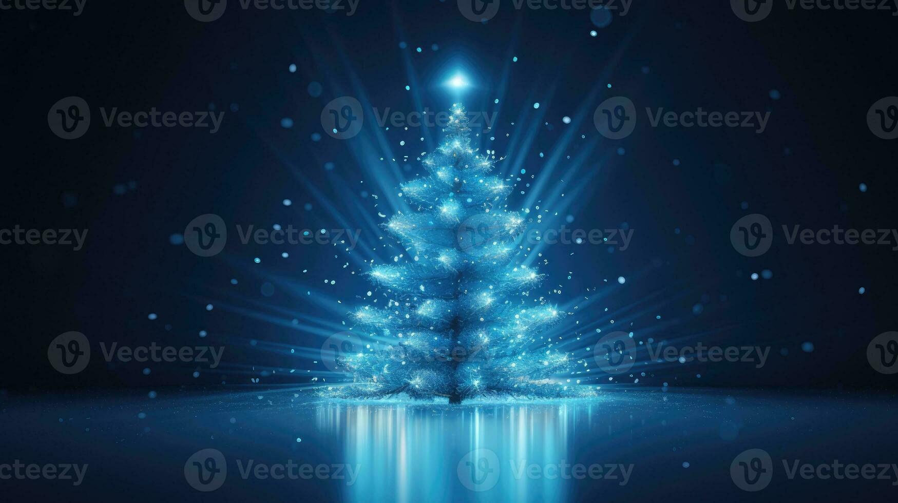 Blue Christmas tree without specific design photo