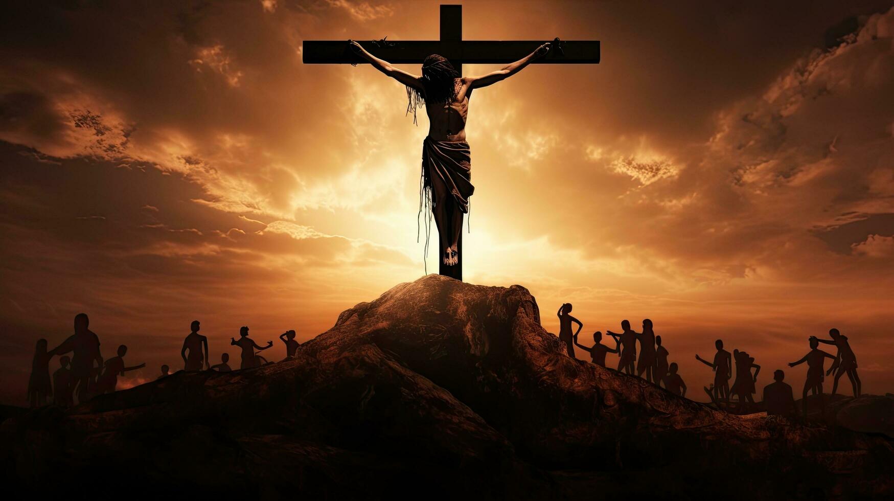 Crucified Jesus silhouette photo