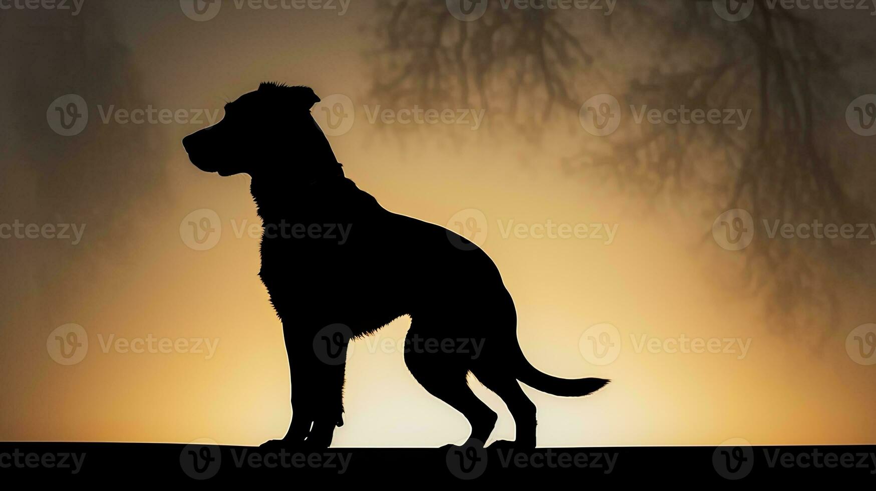 Silhouette of a canine photo