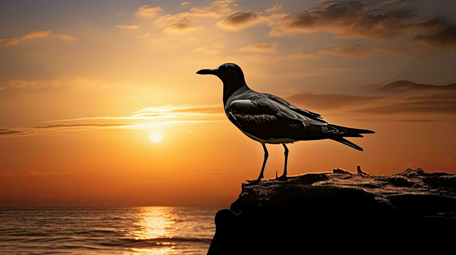 Seagull shadow silhouette photo