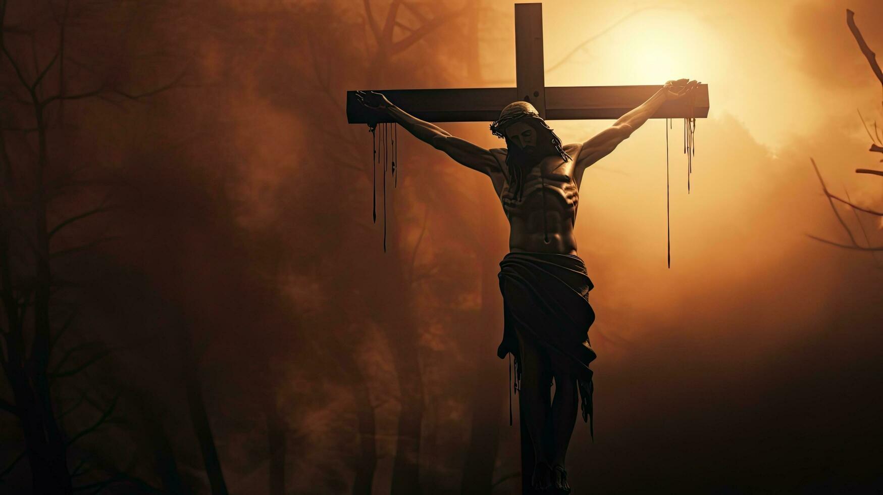 Crucified Jesus silhouette photo