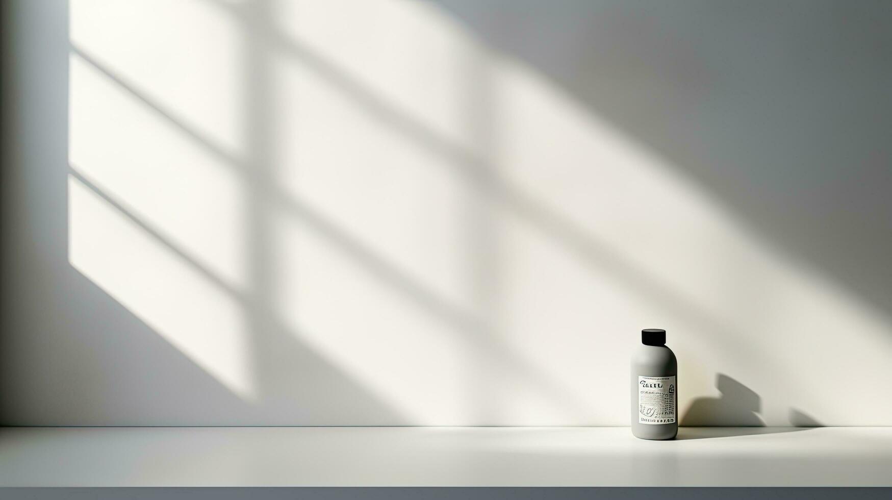 Product presentation on gray background with window lighting and shadow photo