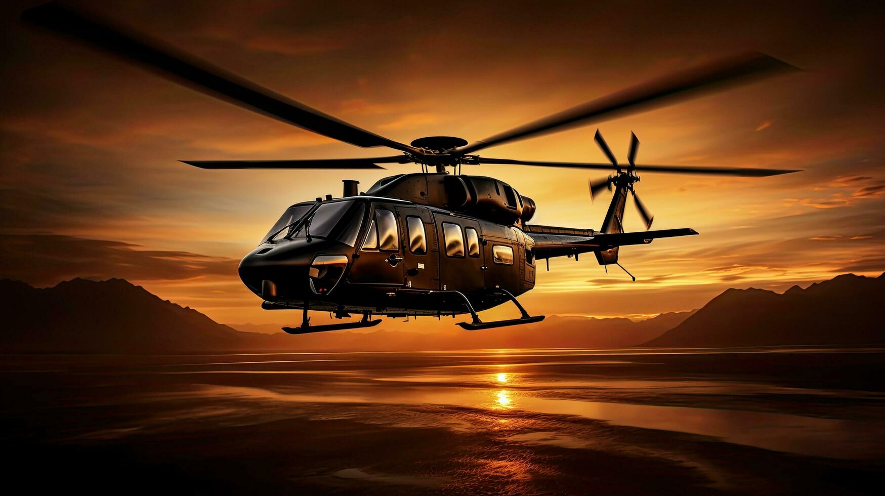 helicóptero silueta militar foto