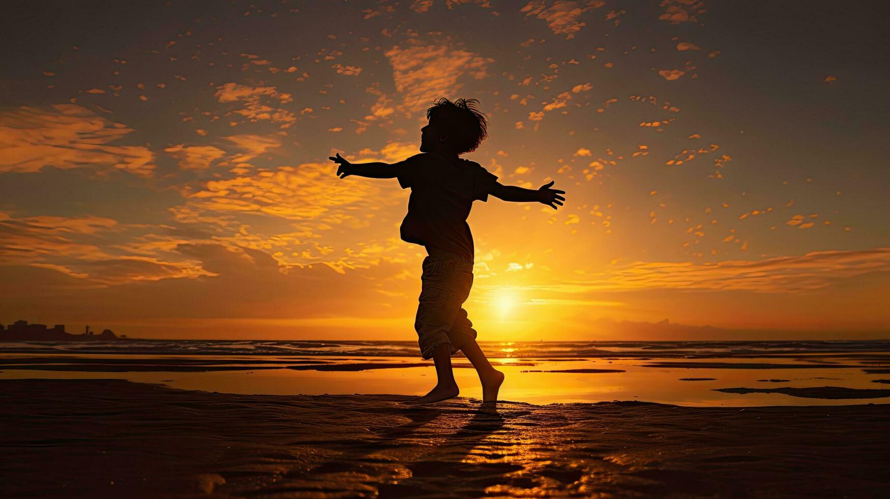 A child performs a small dance during sundown photo