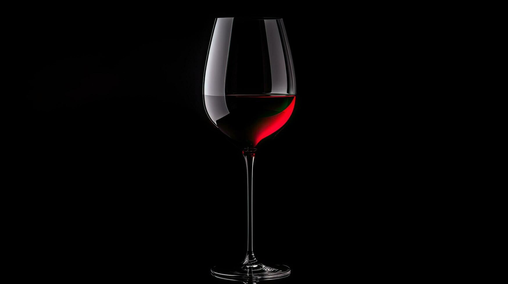 Silhouette of a wine glass on a black background photo