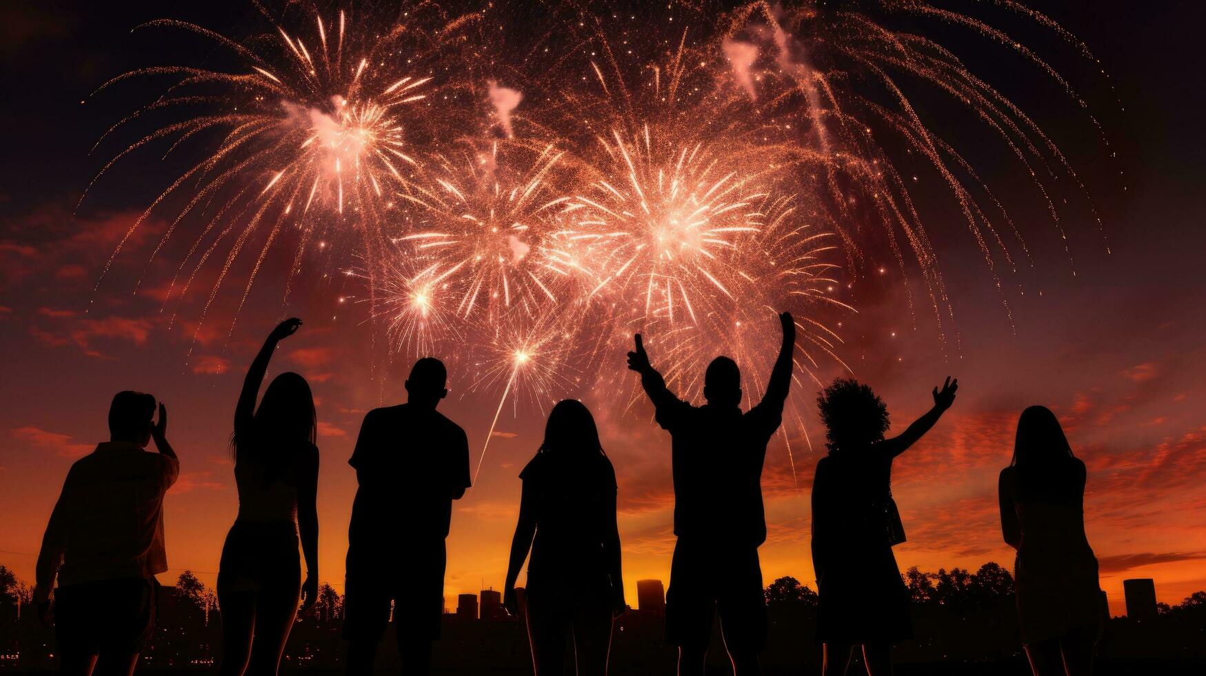 People capturing heart shaped fireworks during a July 4th celebration in Boston MA photo