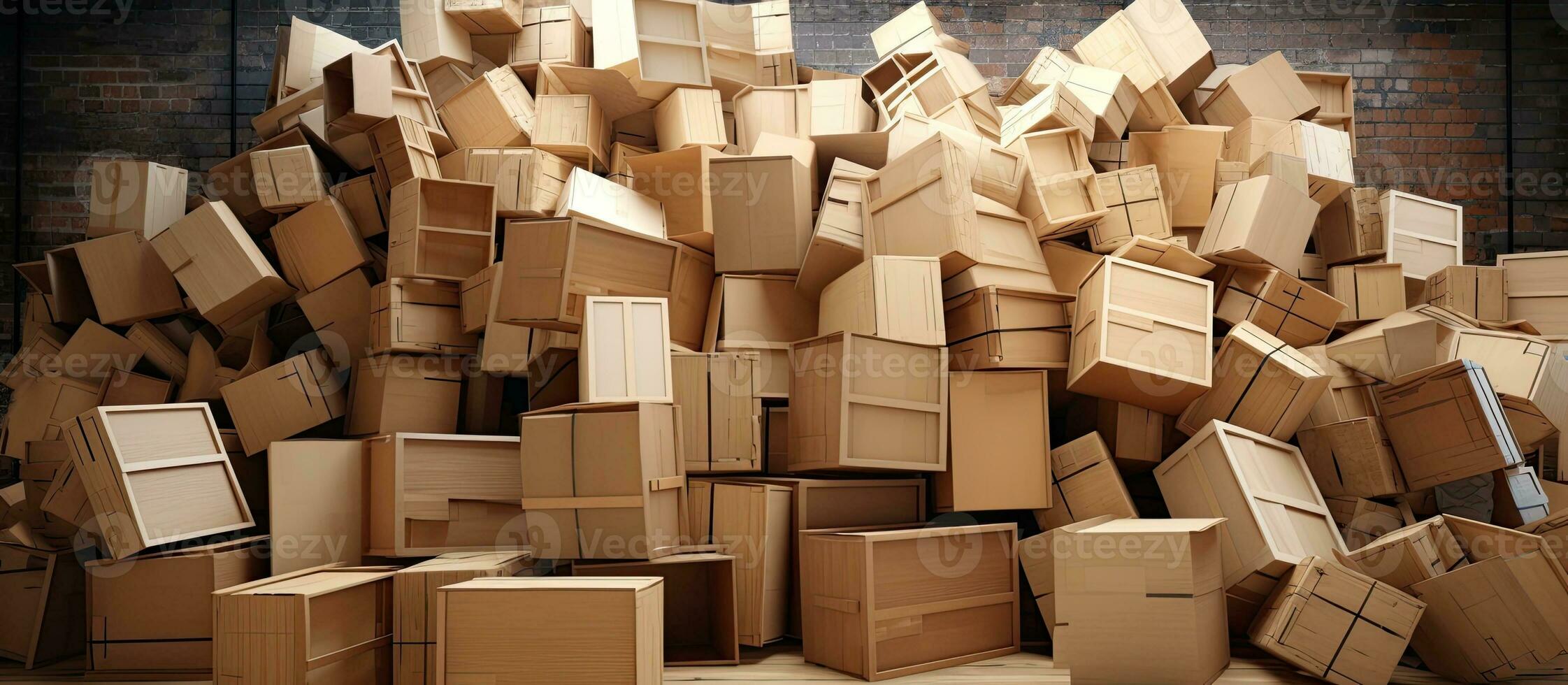 stack of cardboard containers photo