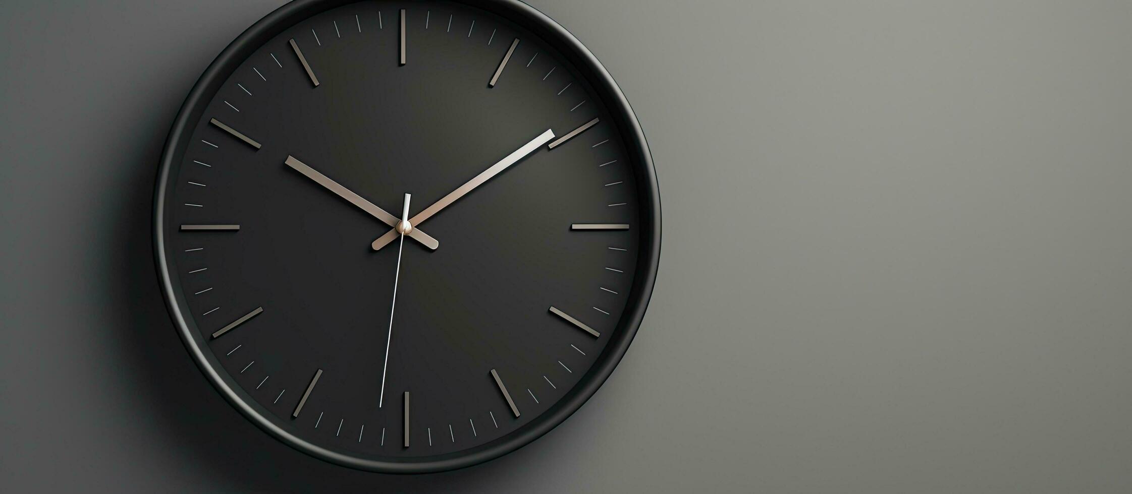 Time management with modern clock on grey background top perspective photo