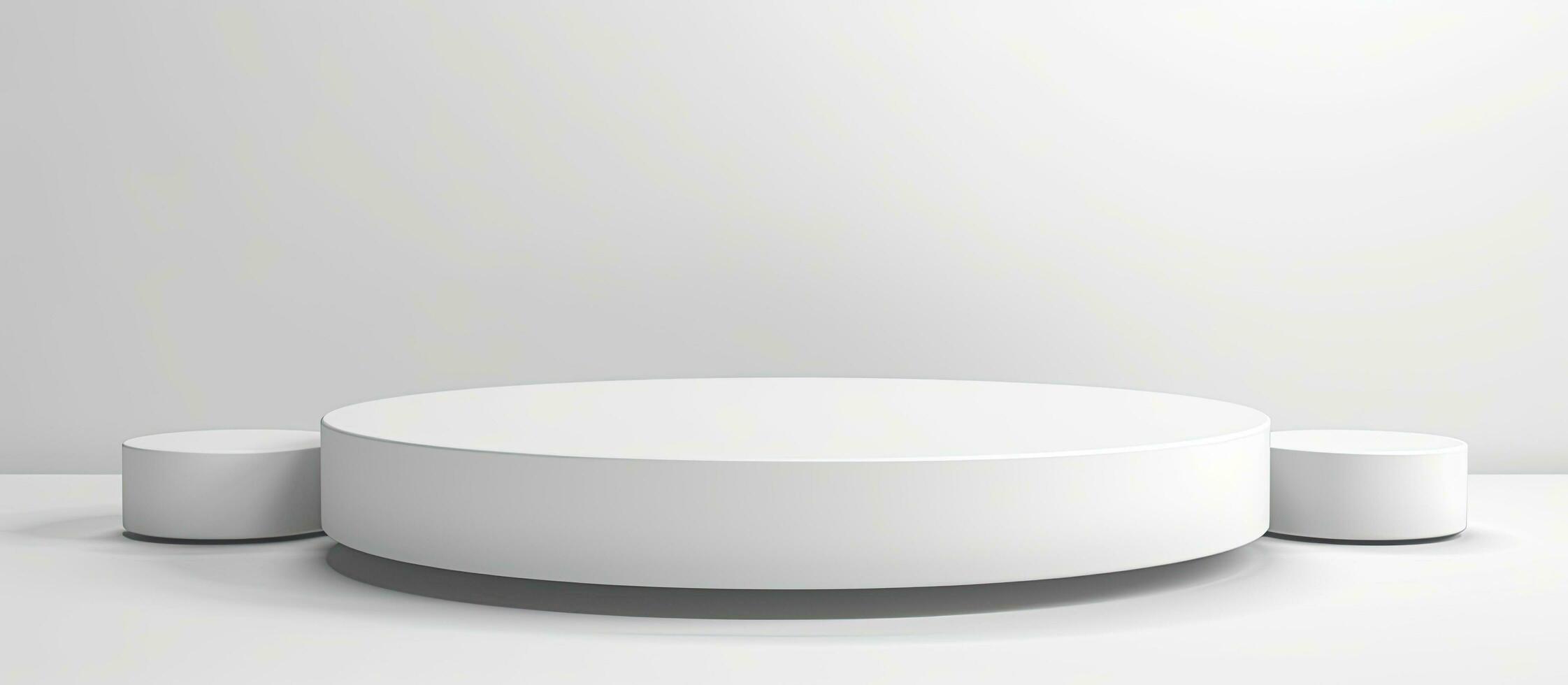 White podium for displaying products on a white background photo