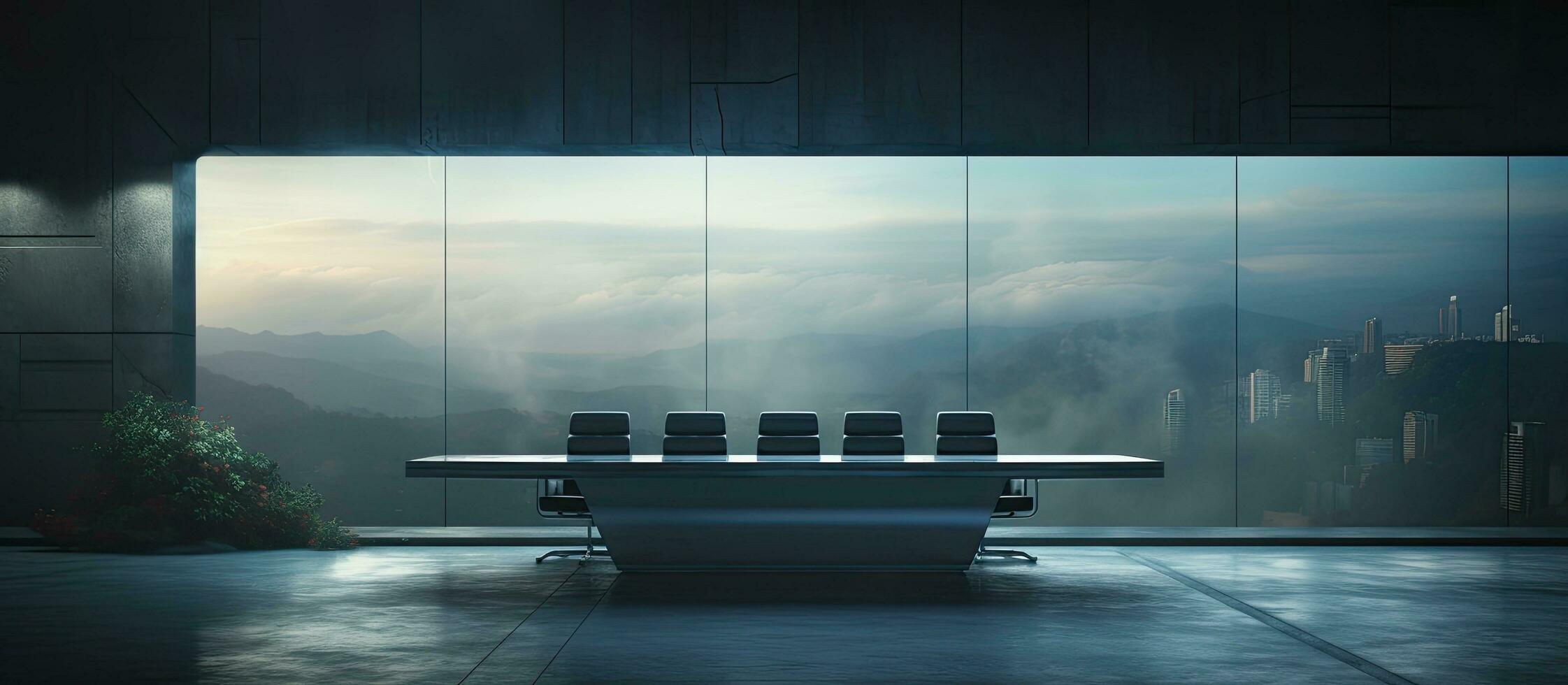 Empty billboard in meeting room photo