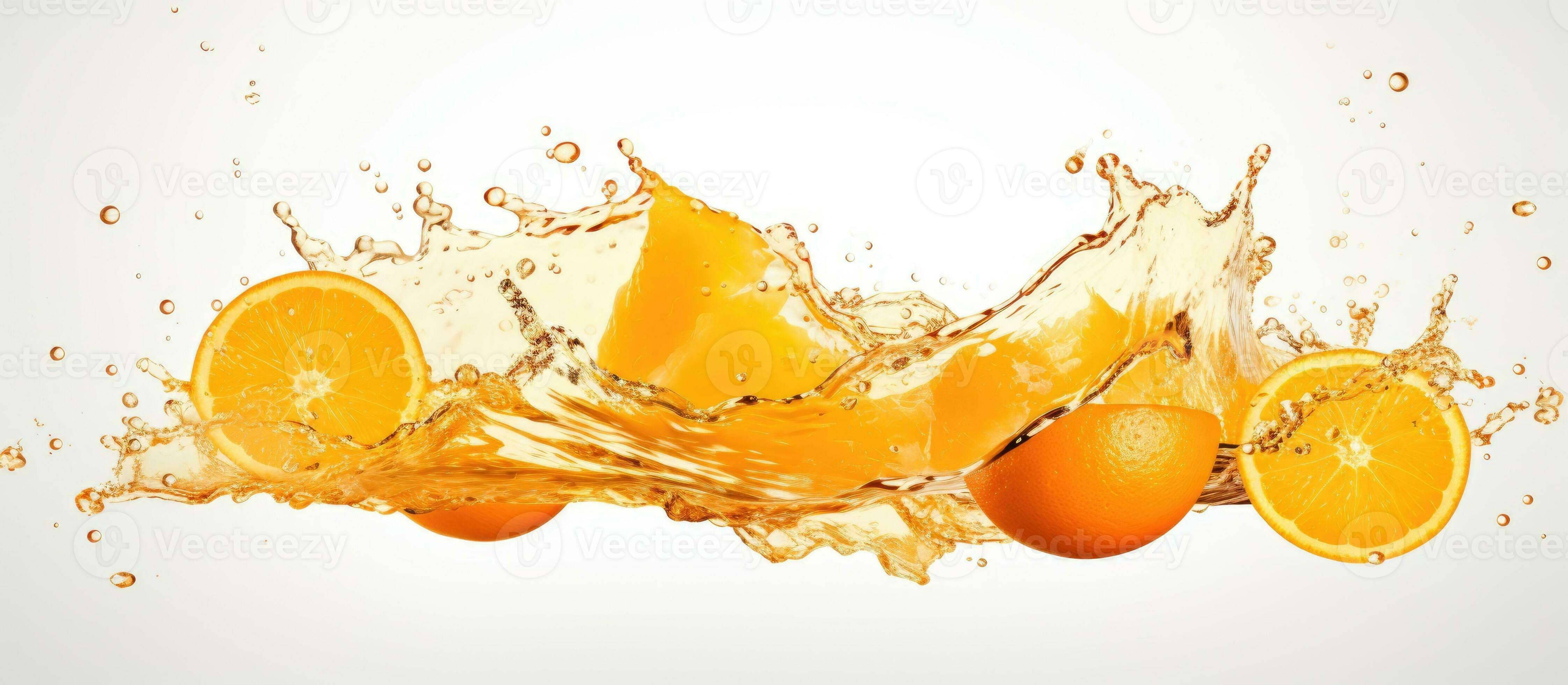 Orange Juice Flowing from Big Fruit Stock Photo - Image of flow, sweet:  56121516