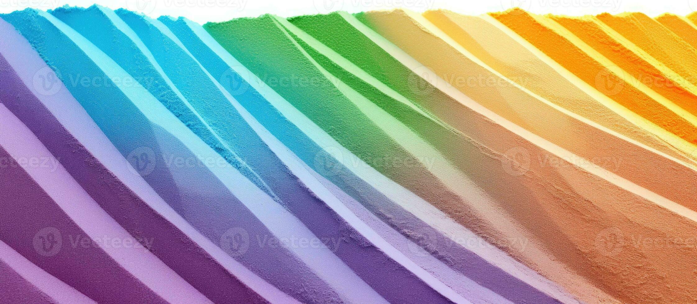 Rainbow sand stripes close up with empty space photo