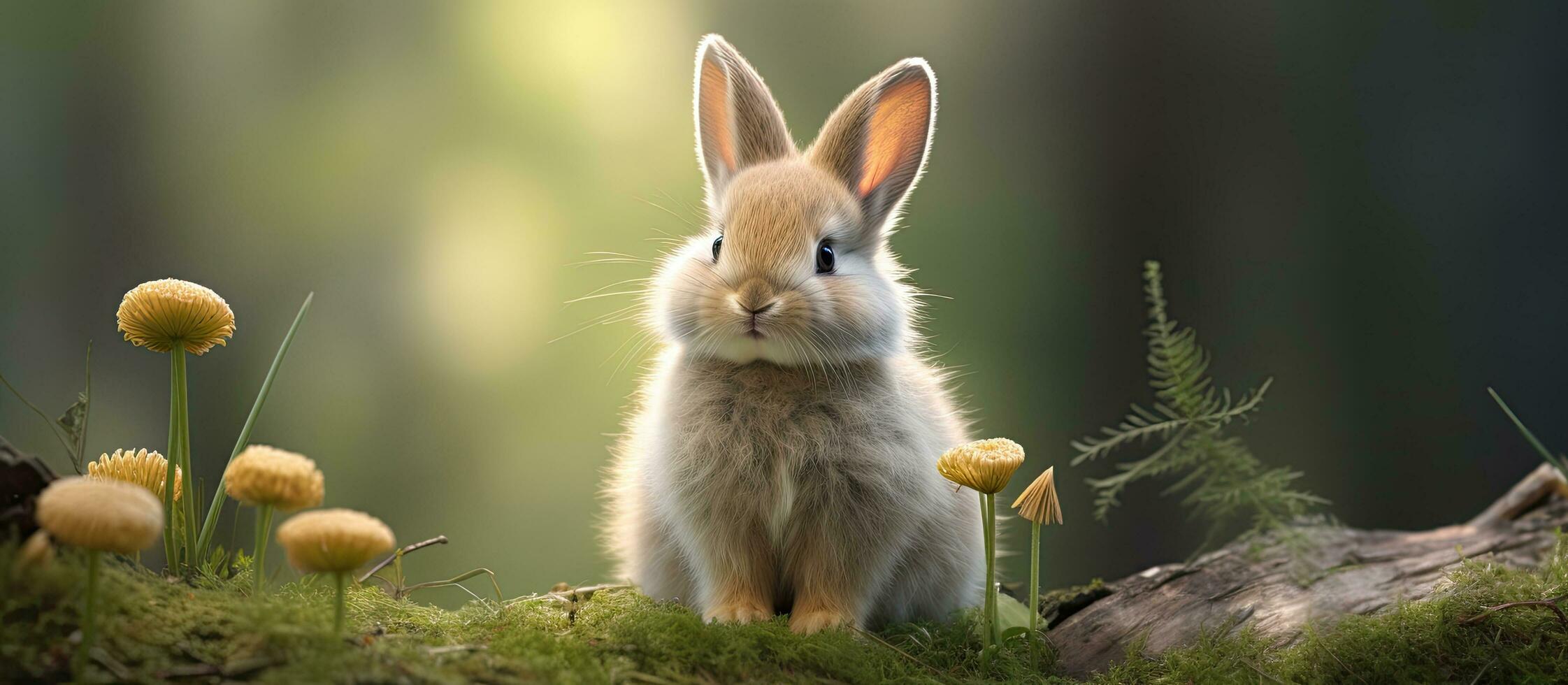 tiny rabbit seated photo