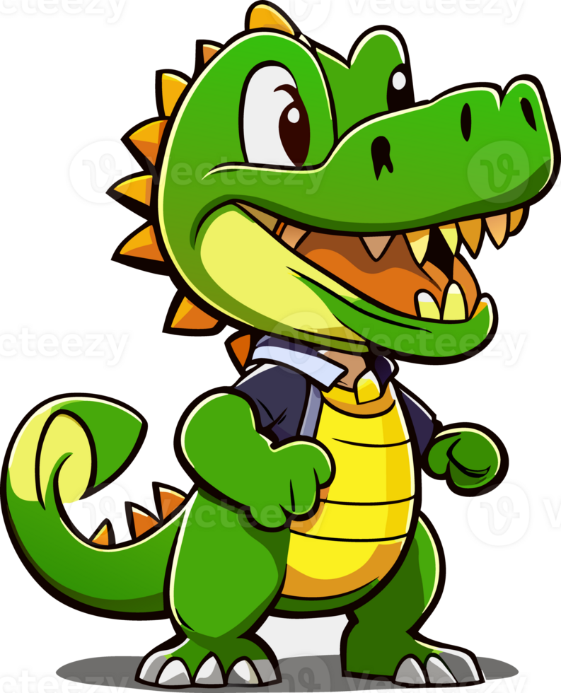 cute crocodile cartoon character style for kid png file transparent