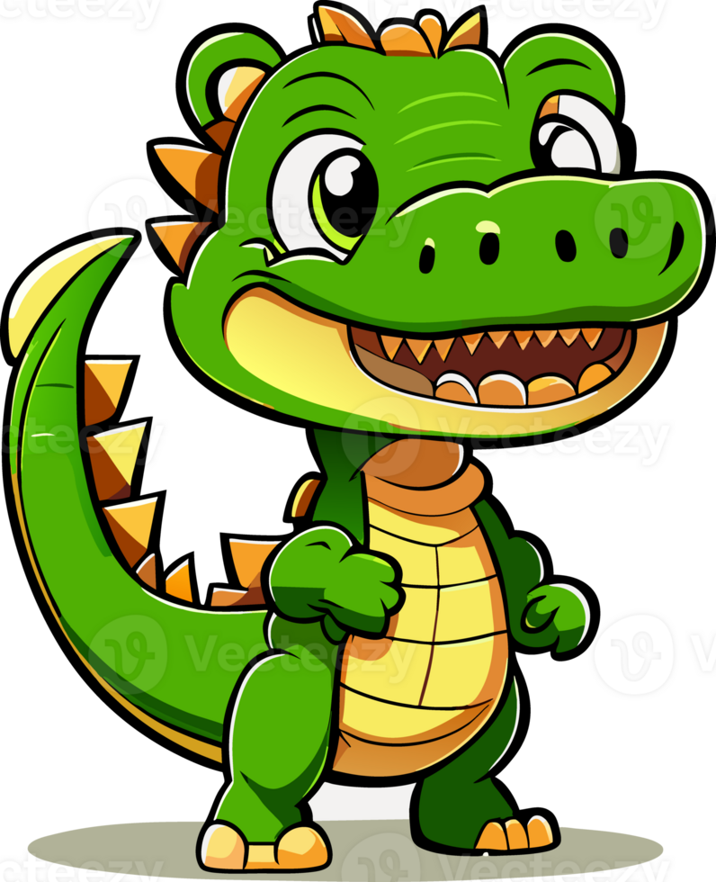 cute crocodile cartoon character style for kid png file transparent