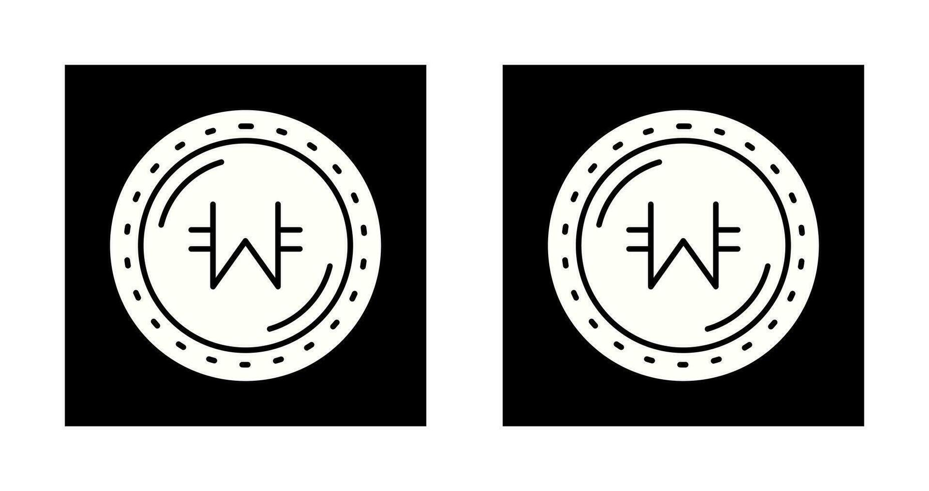 Won Currency Vector Icon