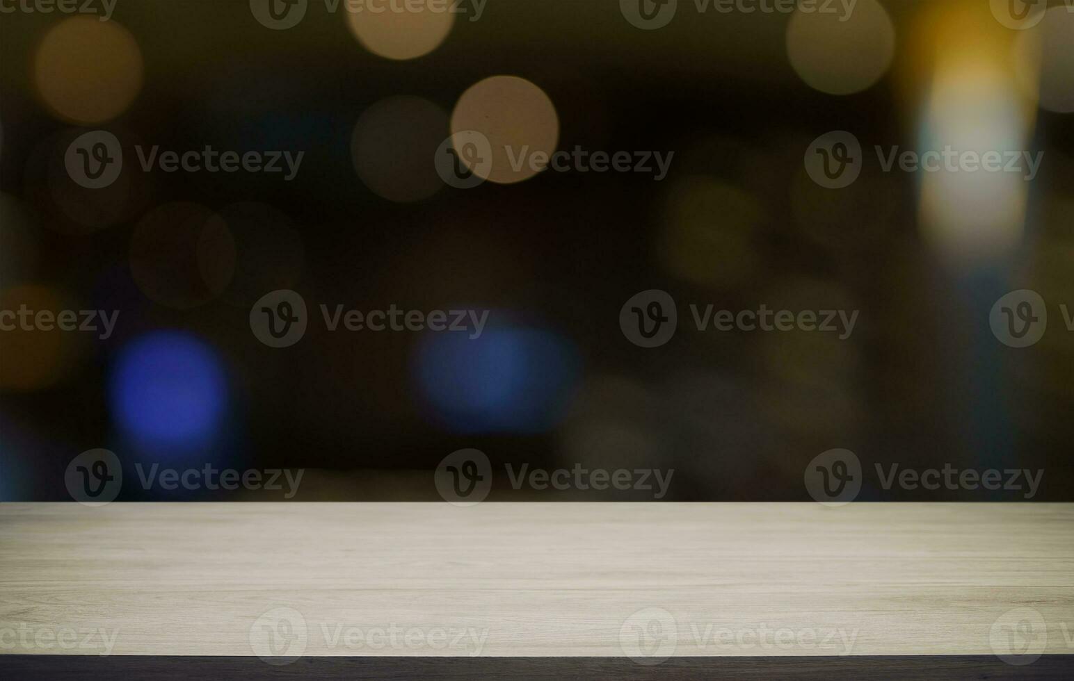 Empty wood table top and blur of out door garden background Empty wooden table space for text marketing promotion. blank wood table copy space for background photo