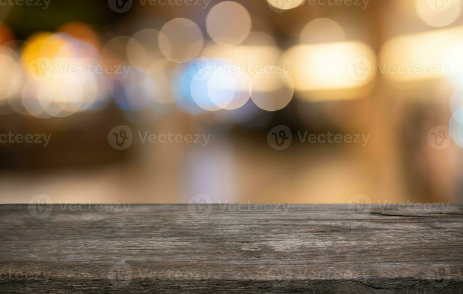 Empty wood table top and blur of out door garden background Empty wooden table space for text marketing promotion. blank wood table copy space for background photo