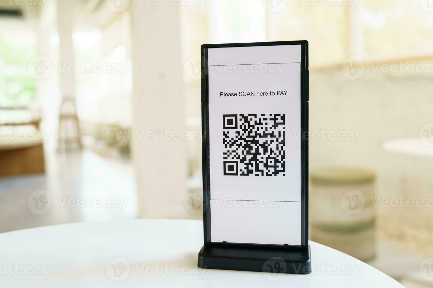 Qr code payment. E wallet. Man scanning tag accepted generate digital pay without money.scanning QR code online shopping cashless payment and verification technology concept. photo