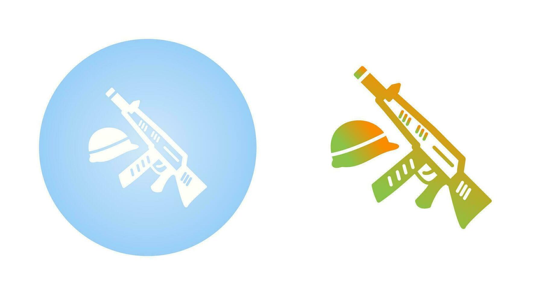 Gun and Helmet Vector Icon