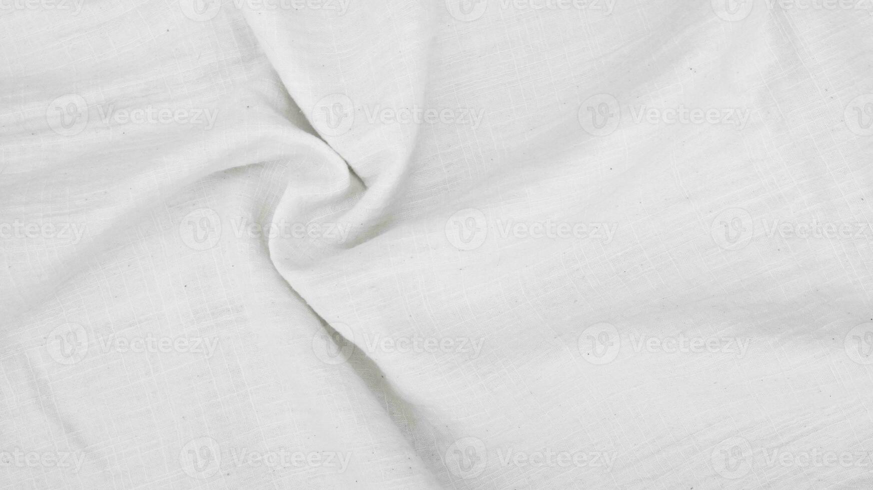 Organic Fabric cotton backdrop White linen canvas crumpled natural cotton fabric Natural handmade linen top view background  organic Eco textiles White Fabric linen texture photo