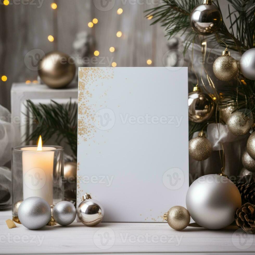 Christmas background with blank page photo