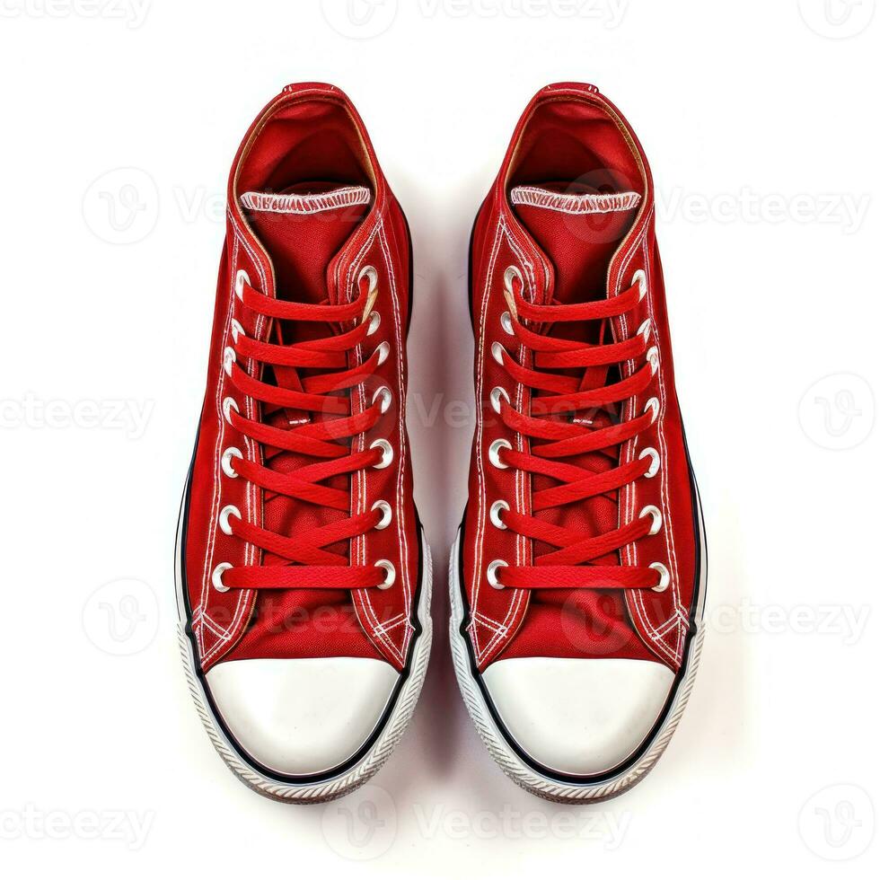 Red sport shoes isolated photo