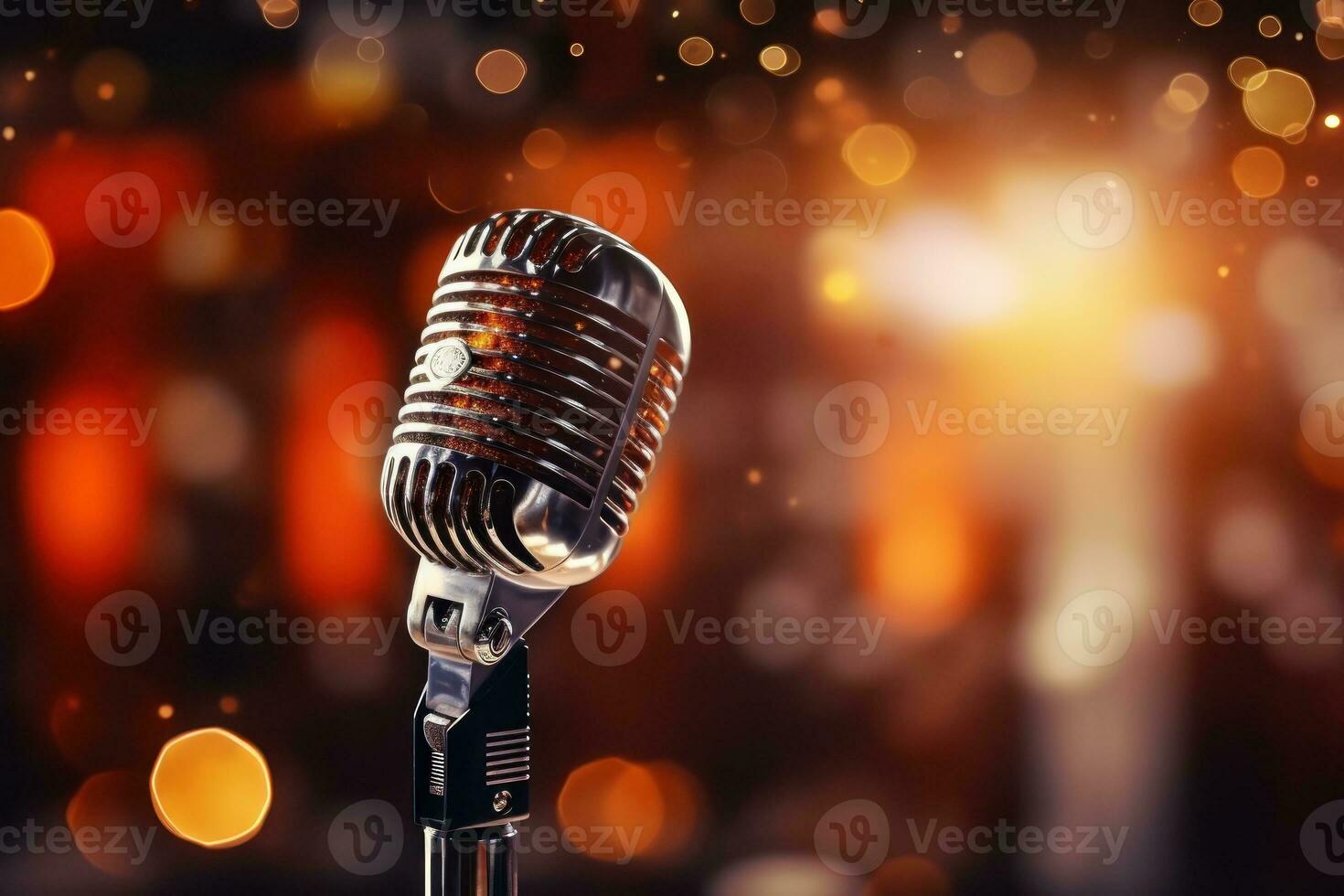 Music background with microphone photo