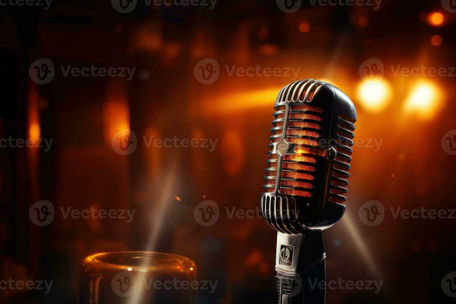 Music background with microphone photo