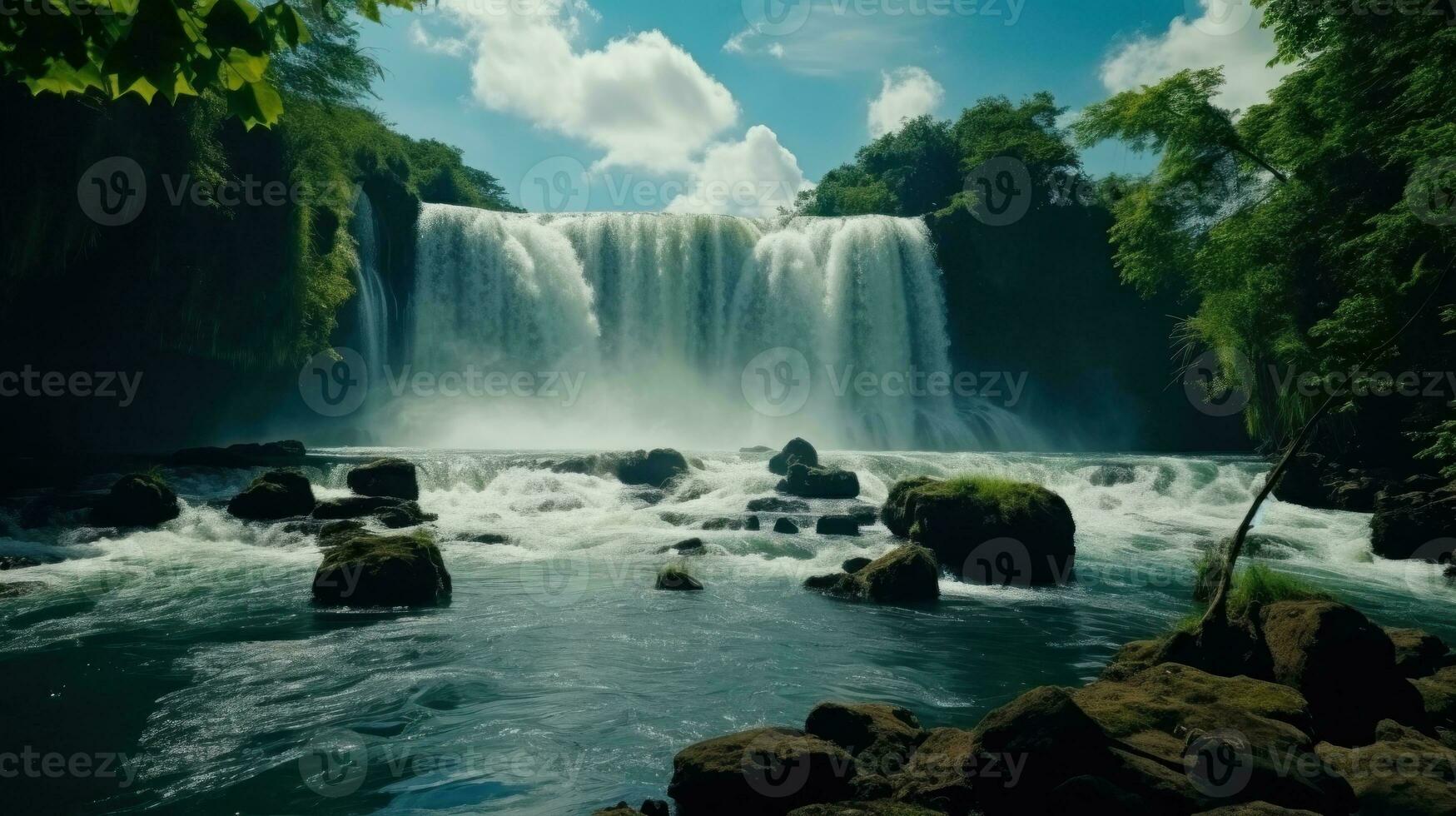 Natural waterfall wallpaper photo