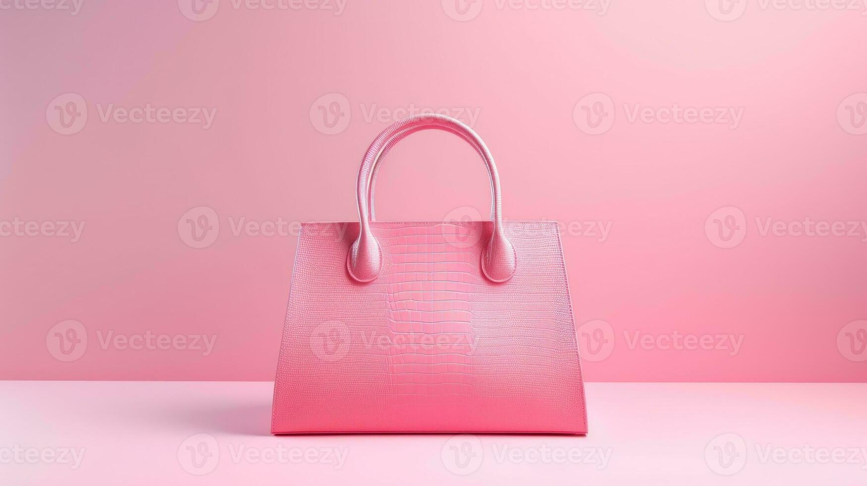 Pink designer bag isolated photo