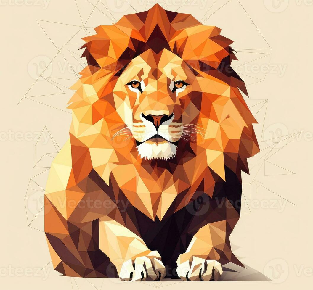 león animal aislado foto