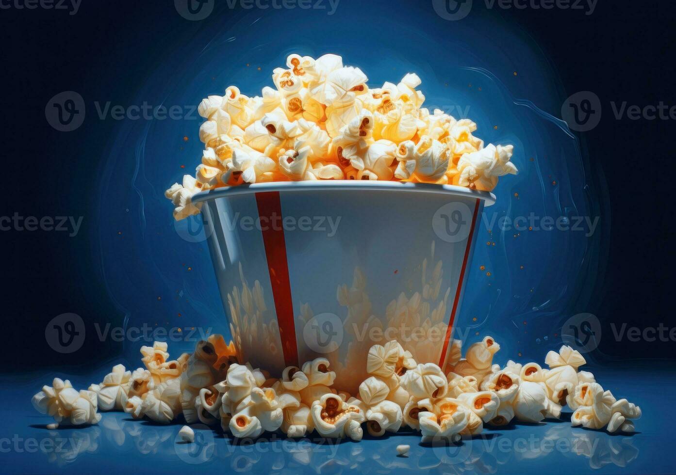 Vivid movie background with pop corn photo