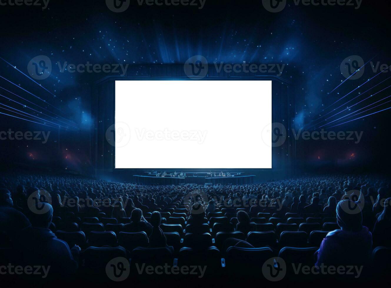 grande cine con vacío pantalla Bosquejo foto