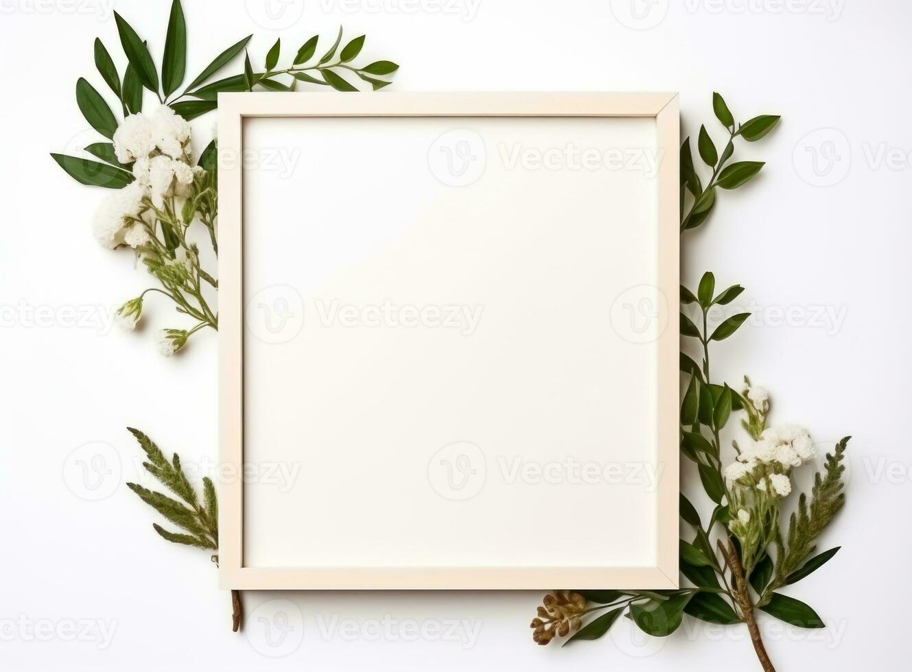 Empty white natural frame photo