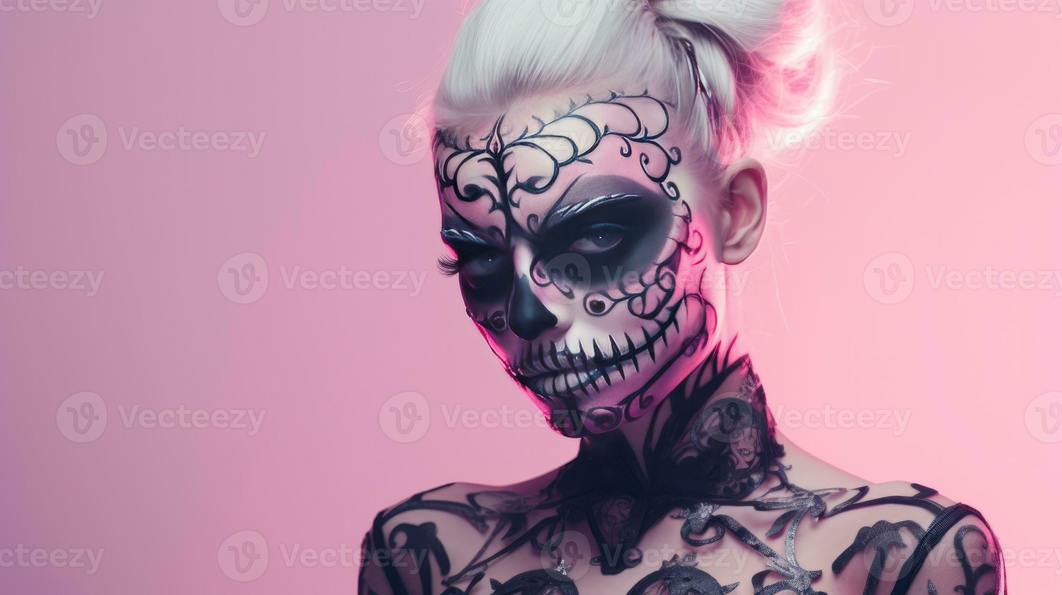 magnifique modèle avec Halloween maquillage 27110290 Photo de stock chez  Vecteezy