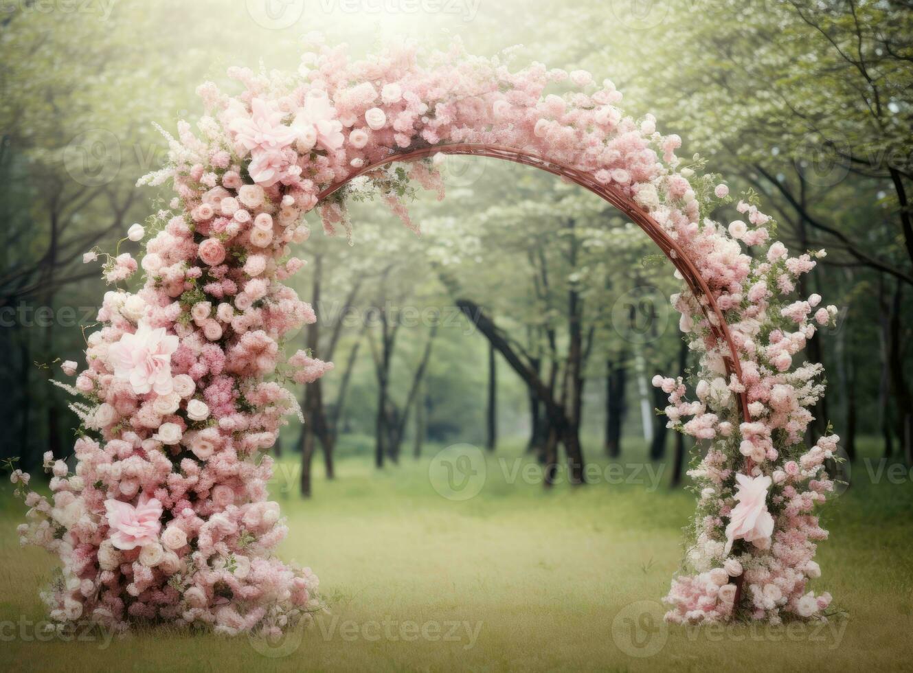 Wedding floral arc photo