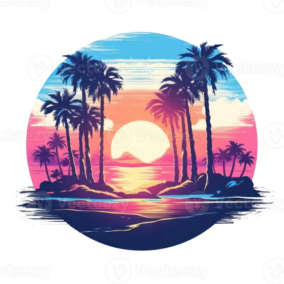 Summer tropical design for T-shirt png