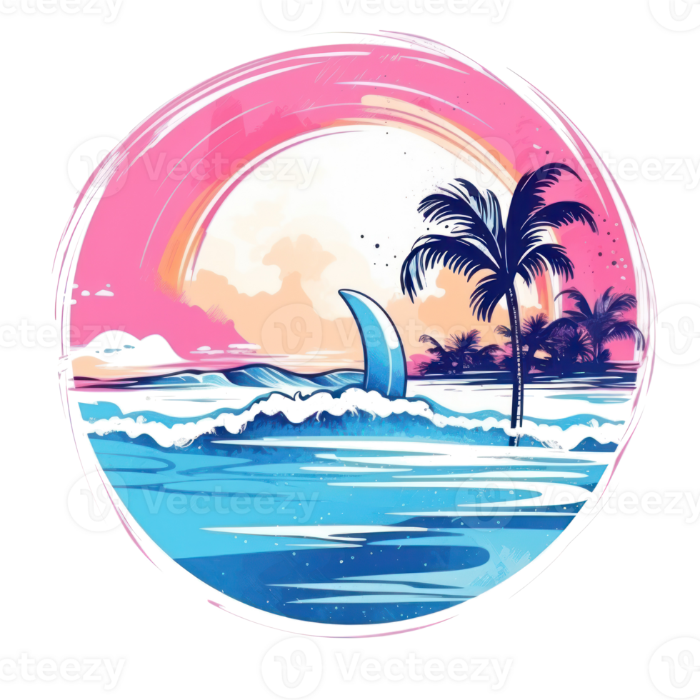 Summer tropical design for T-shirt png