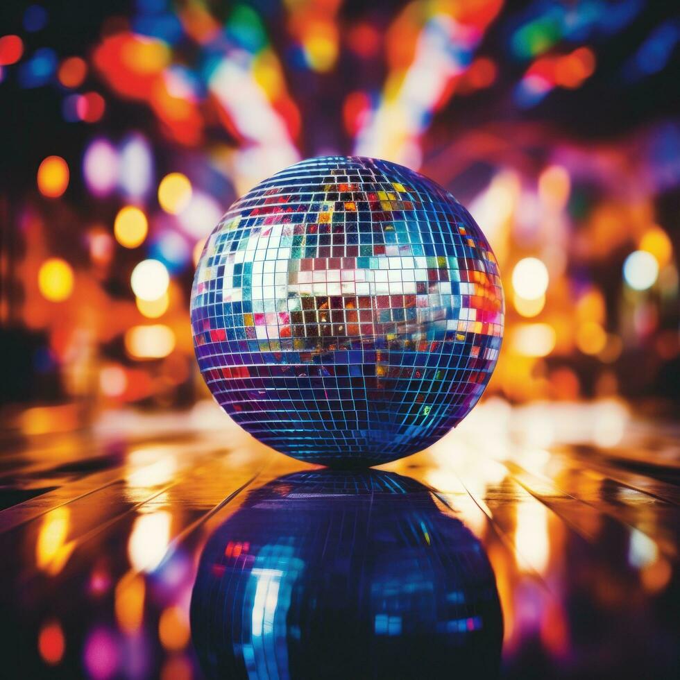 Disco ball vivid background photo