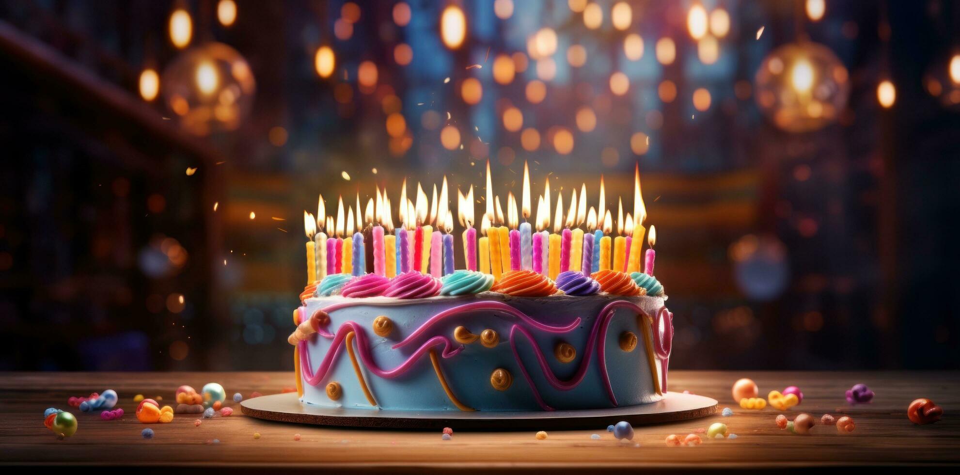 Vivid Birthday Cake background photo