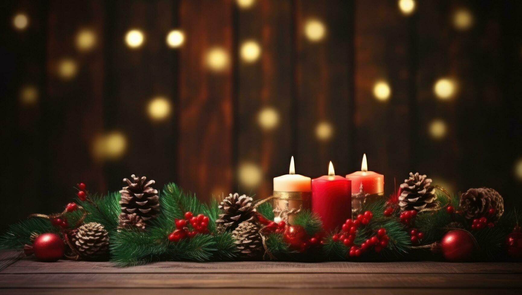 Christmas empty table background photo