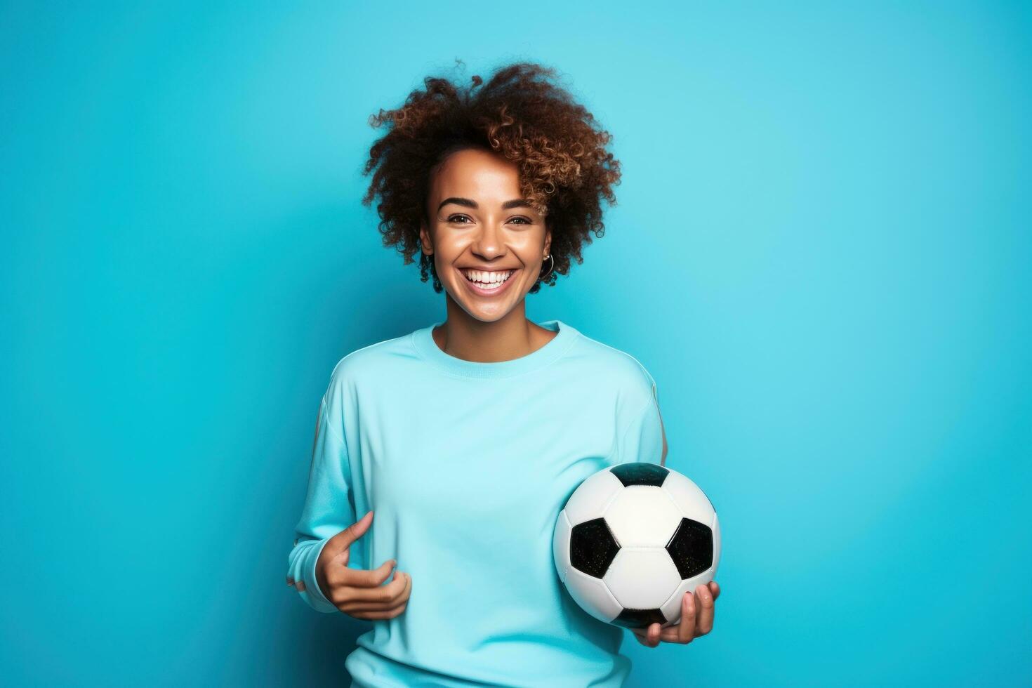 Girl with soccer ball photo